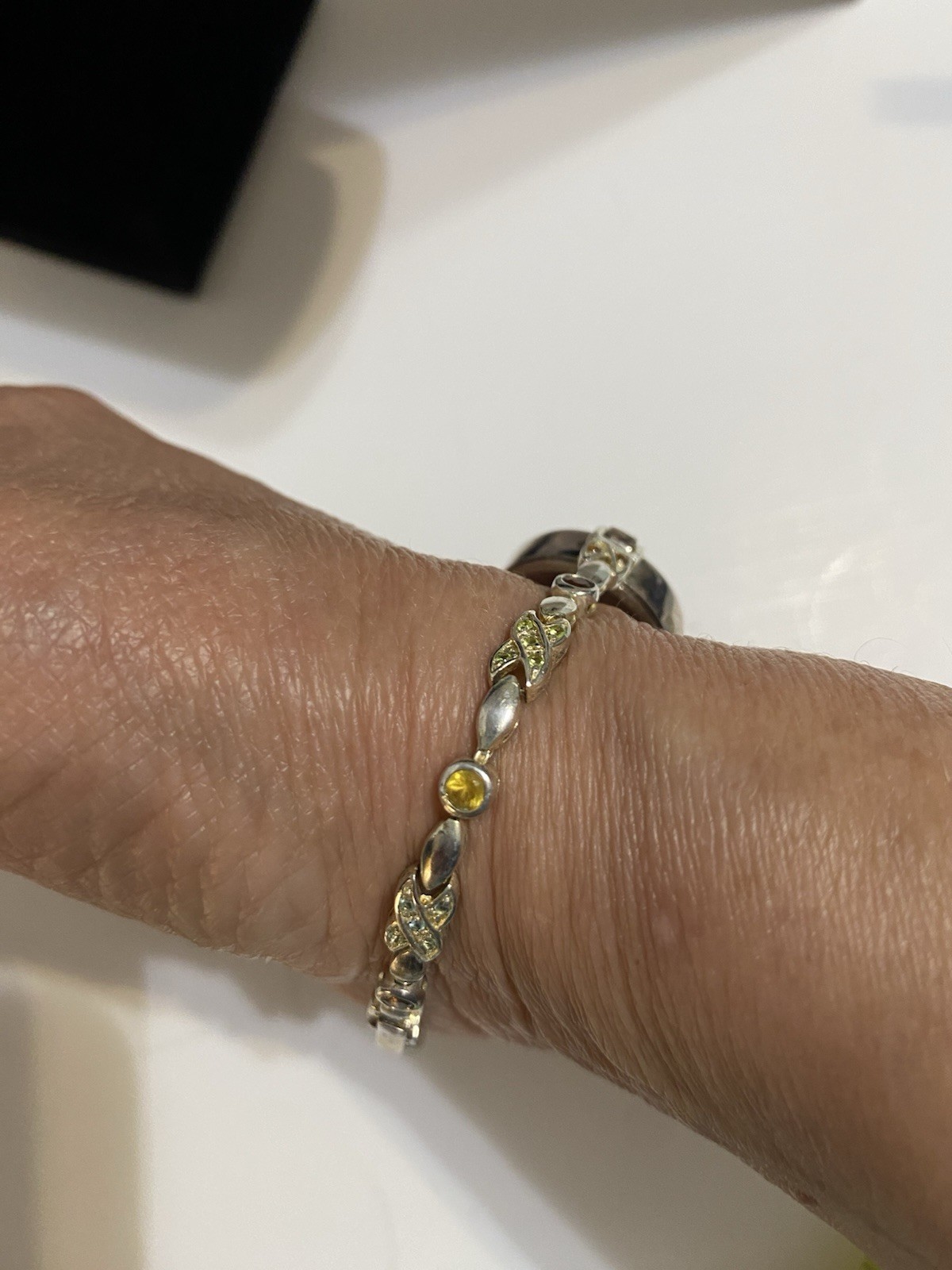 Argento Sterling Silver 925 Watch With Multicolor Crystals With New Battery