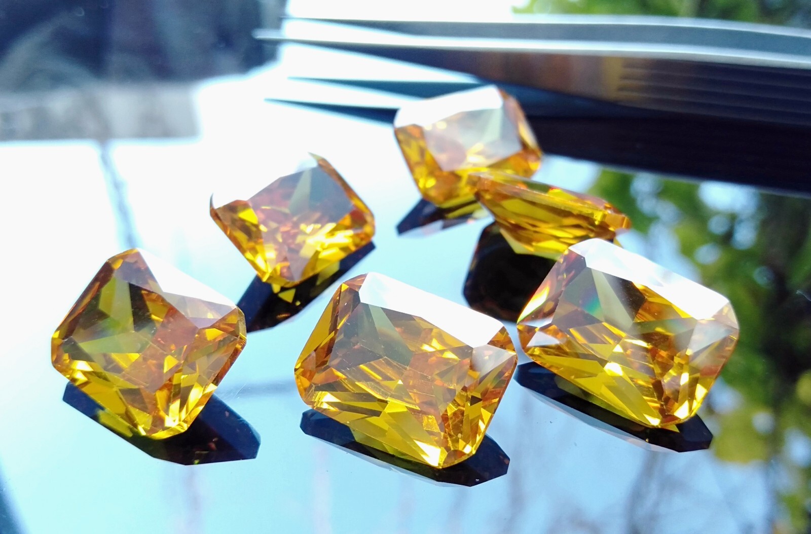 Cubic Zirconia 3A quality Octagon Shape Yellow Color Loose Stones 3×5 to 12x16mm