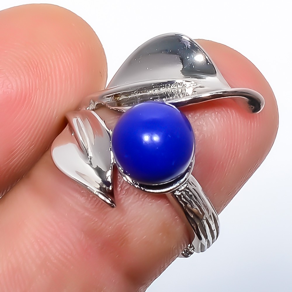 Natural Howlite – Usa White Gold Rhodium Plated Ring Size Adjustable (73)