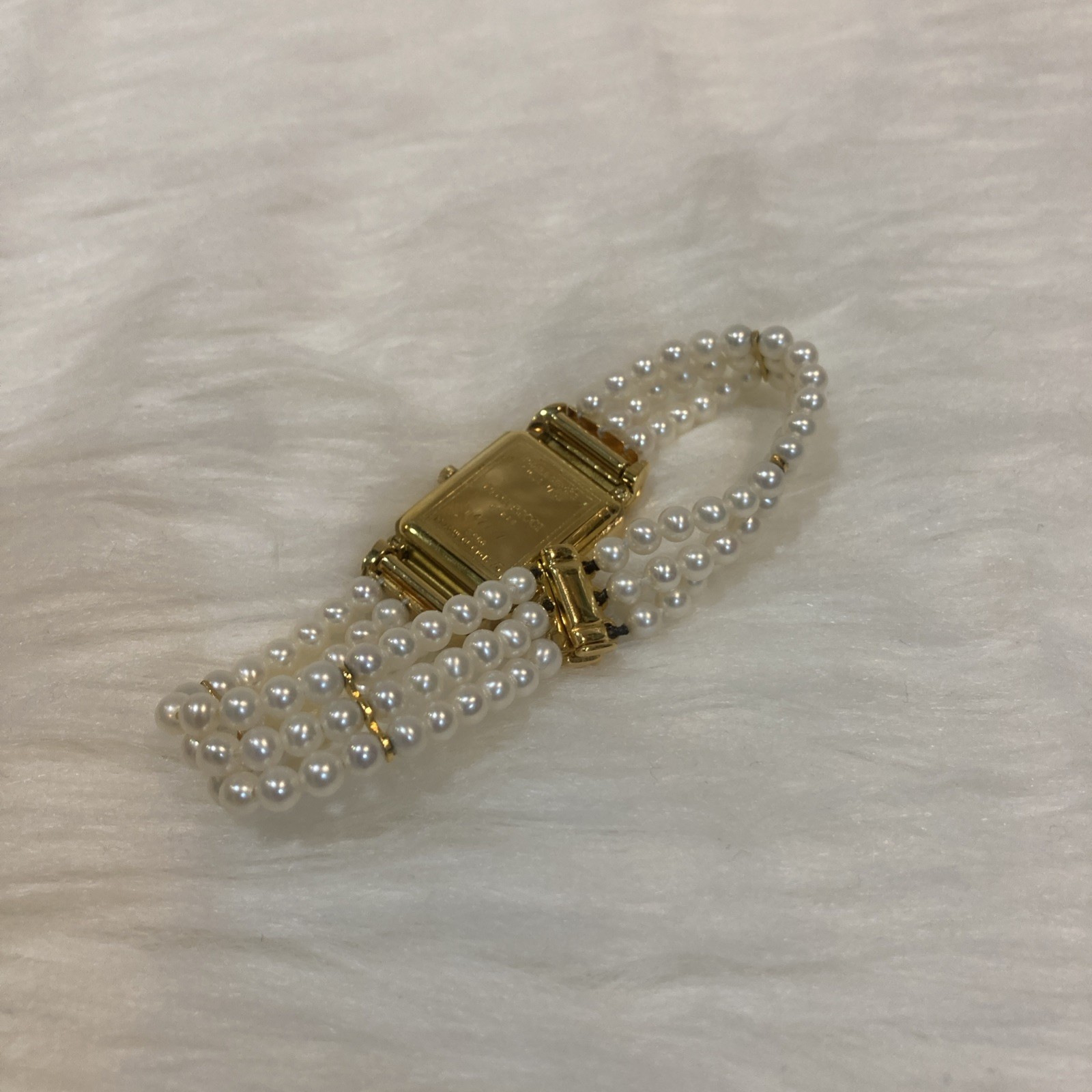 Nina Ricci Ladies Pearl Bracelet Watch Akoya S950 Quartz Battery Replaced 16cm