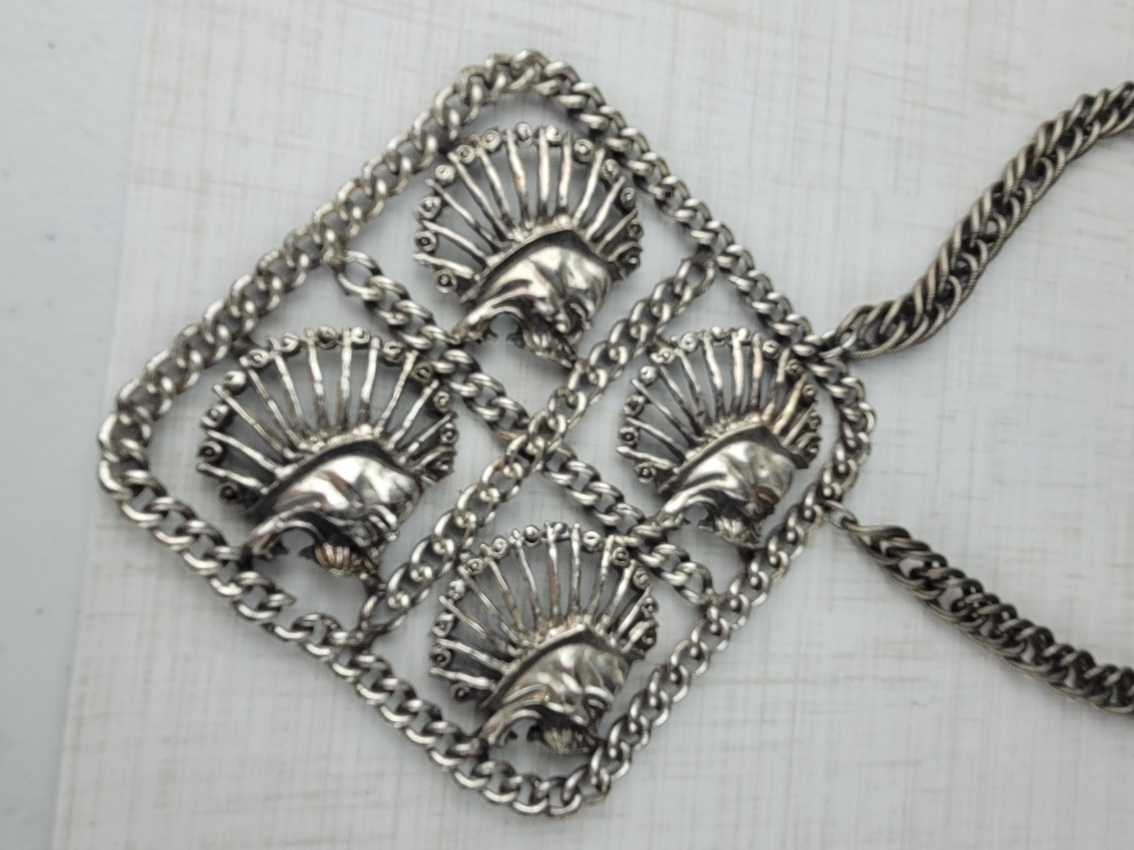 RARE MCM Tortolani Lion Pendant Choker Necklace 17″ EXTRA LARGE PENDANT 5″ READ