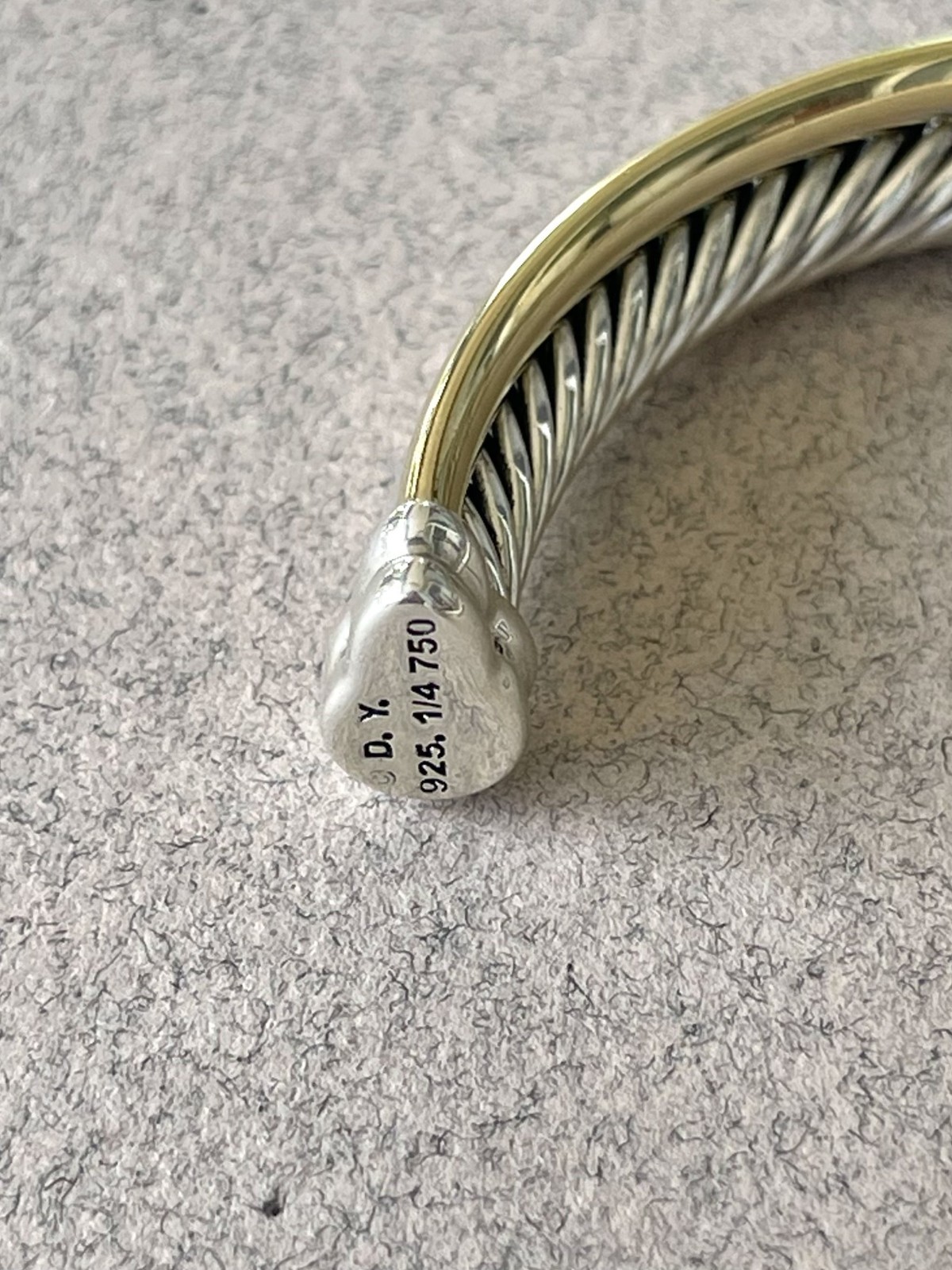 David Yurman Sterling and 18k Crossover Cuff Bracelet