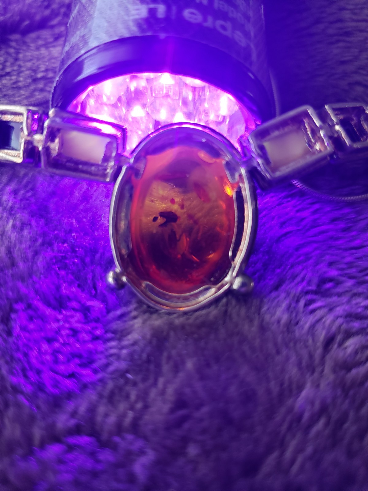 Vintage Baltic Amber Y Drop Necklace 925 Sterling Silver with other stones FAB!