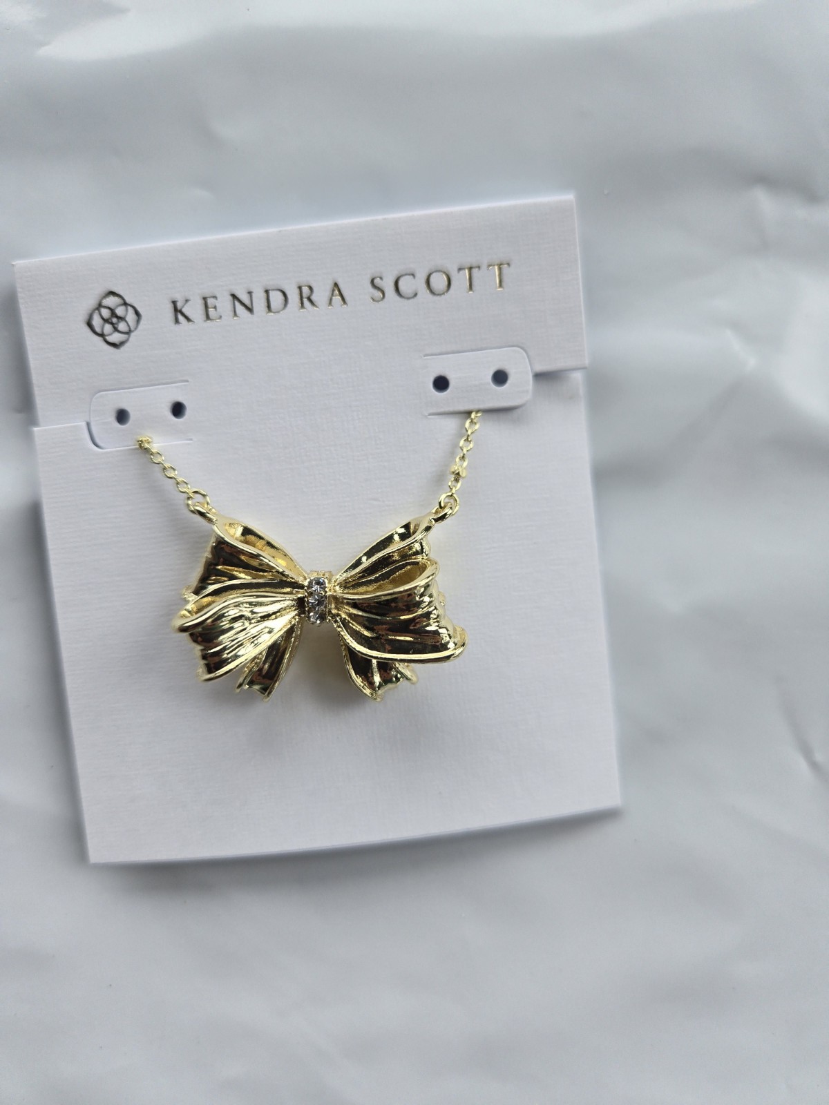 Kendra Scott Gold Bow Short Pendant Necklace