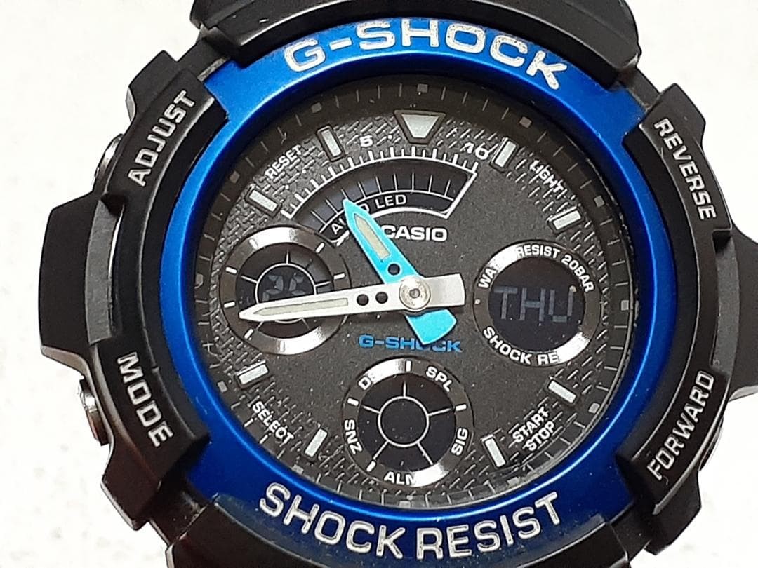 [Battery replaced, working condition] Casio G-SHOCK AW-591 Blue Analog-Digital W