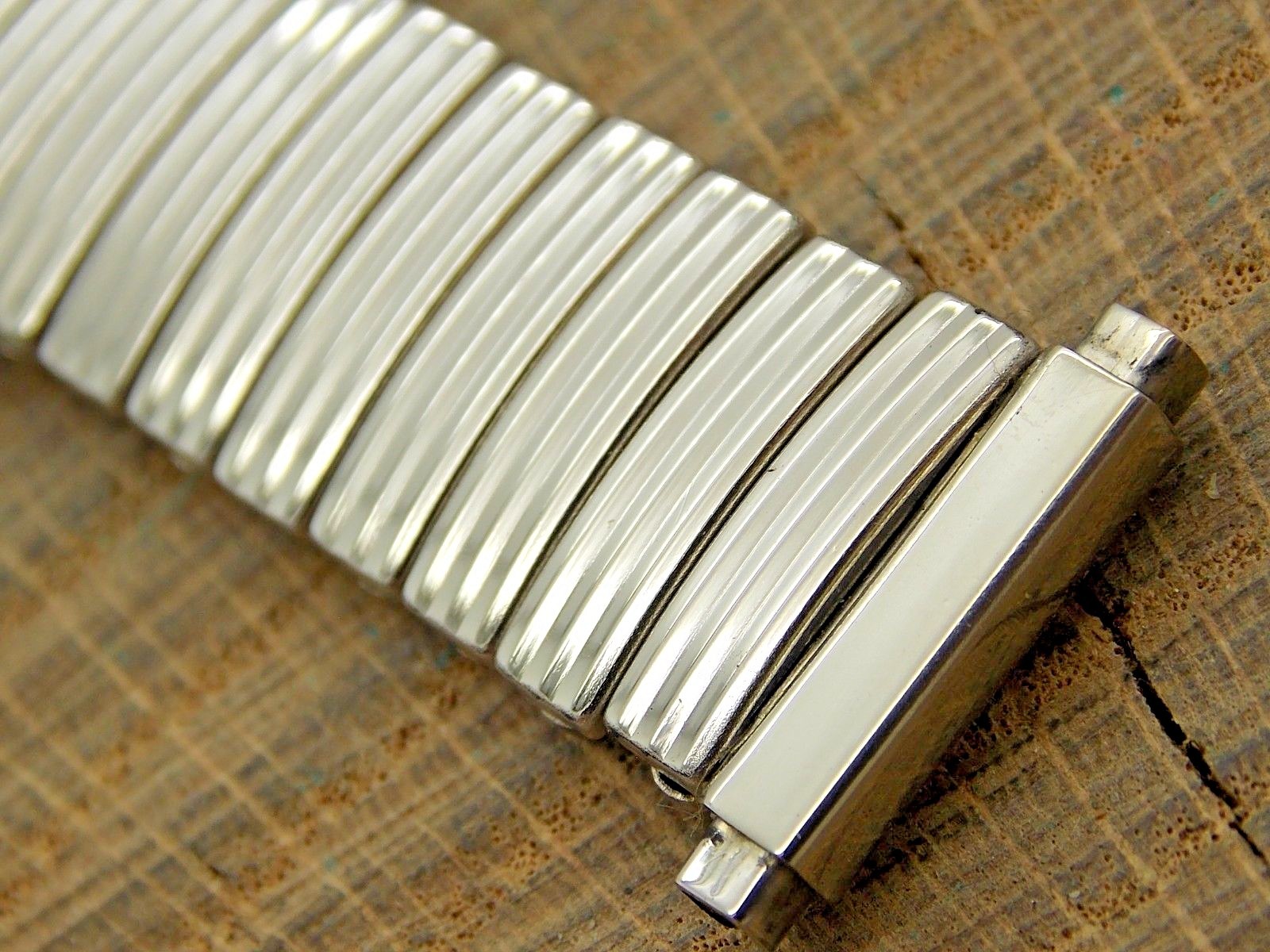Vintage Stainless Brite Watch Band Straight Lug Expansion NOS Unused 16mm-19mm
