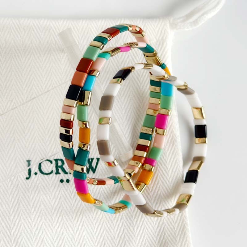 3pcs Jcrew Boho Beads Stretch Bracelet Chic Women Party Vacation Jewelry Gift