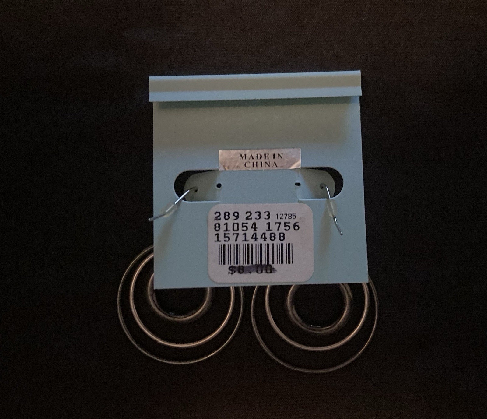 Silver Tone Multi Hoop Dangle/Drop Earrings, Round Metal Hook, No Stone China