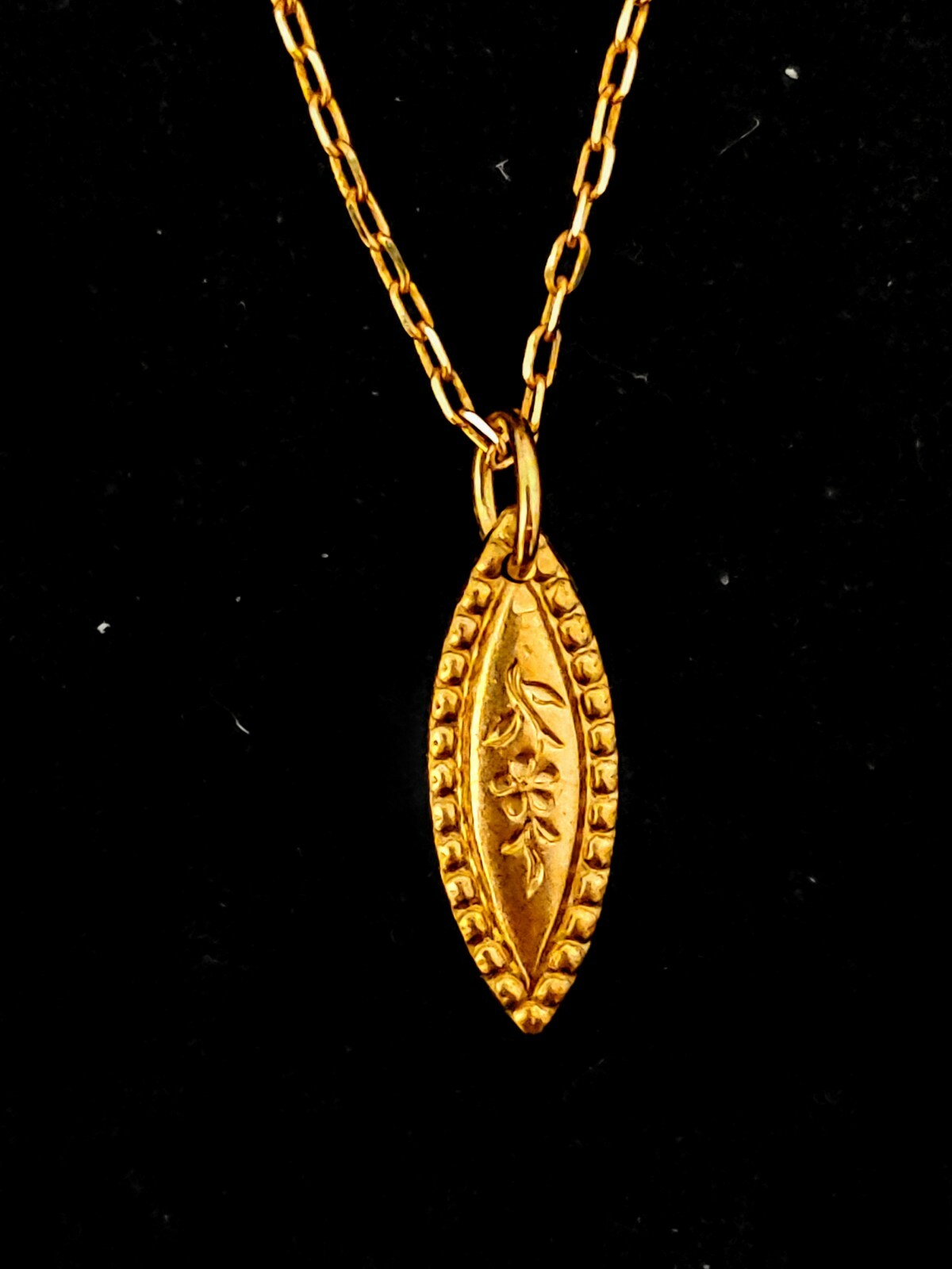 Vintage 1930s Dainty French Die Struck Flower Necklace Gift Idea