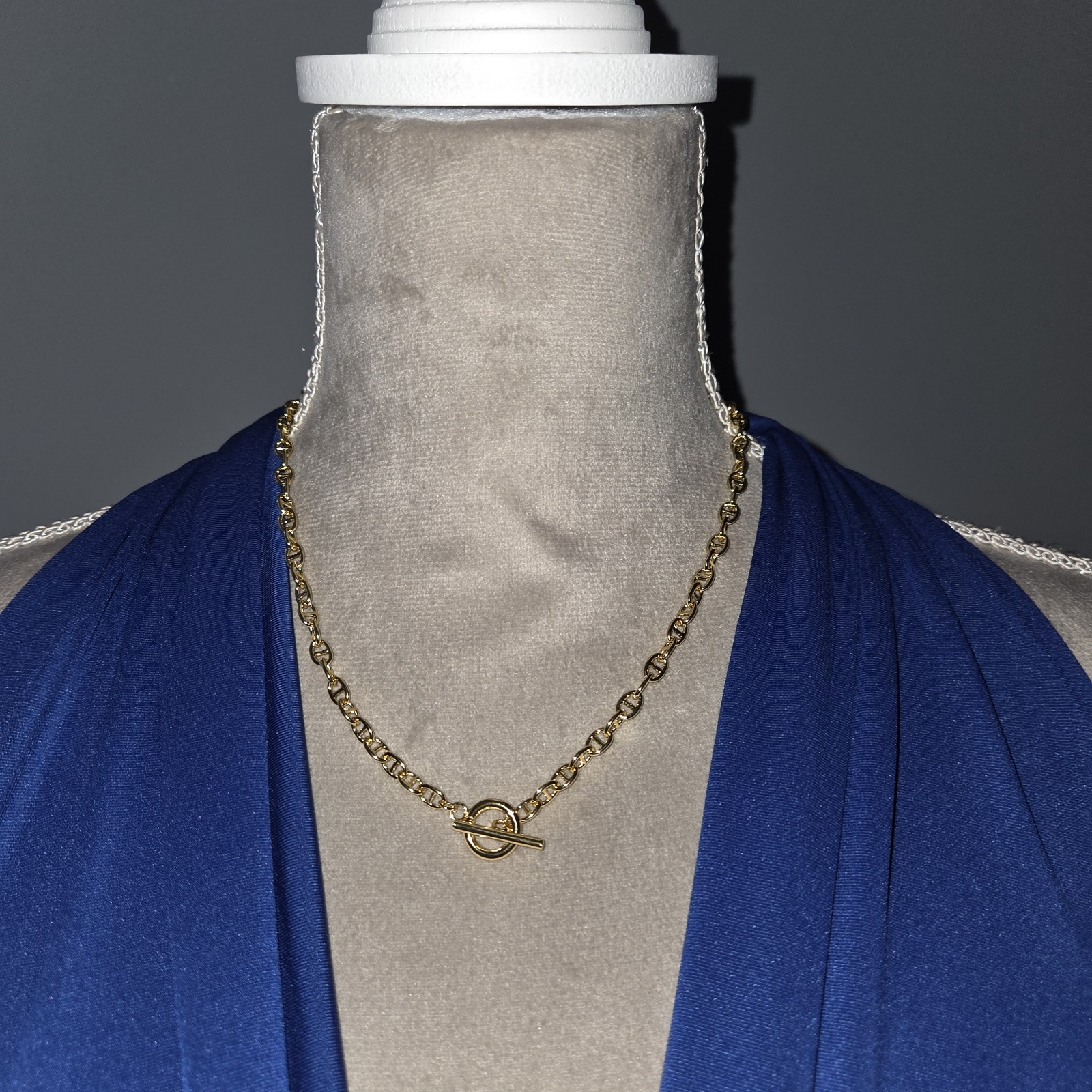 Sahira Necklace With Gold Tone Cable Chain Toggle Clasp