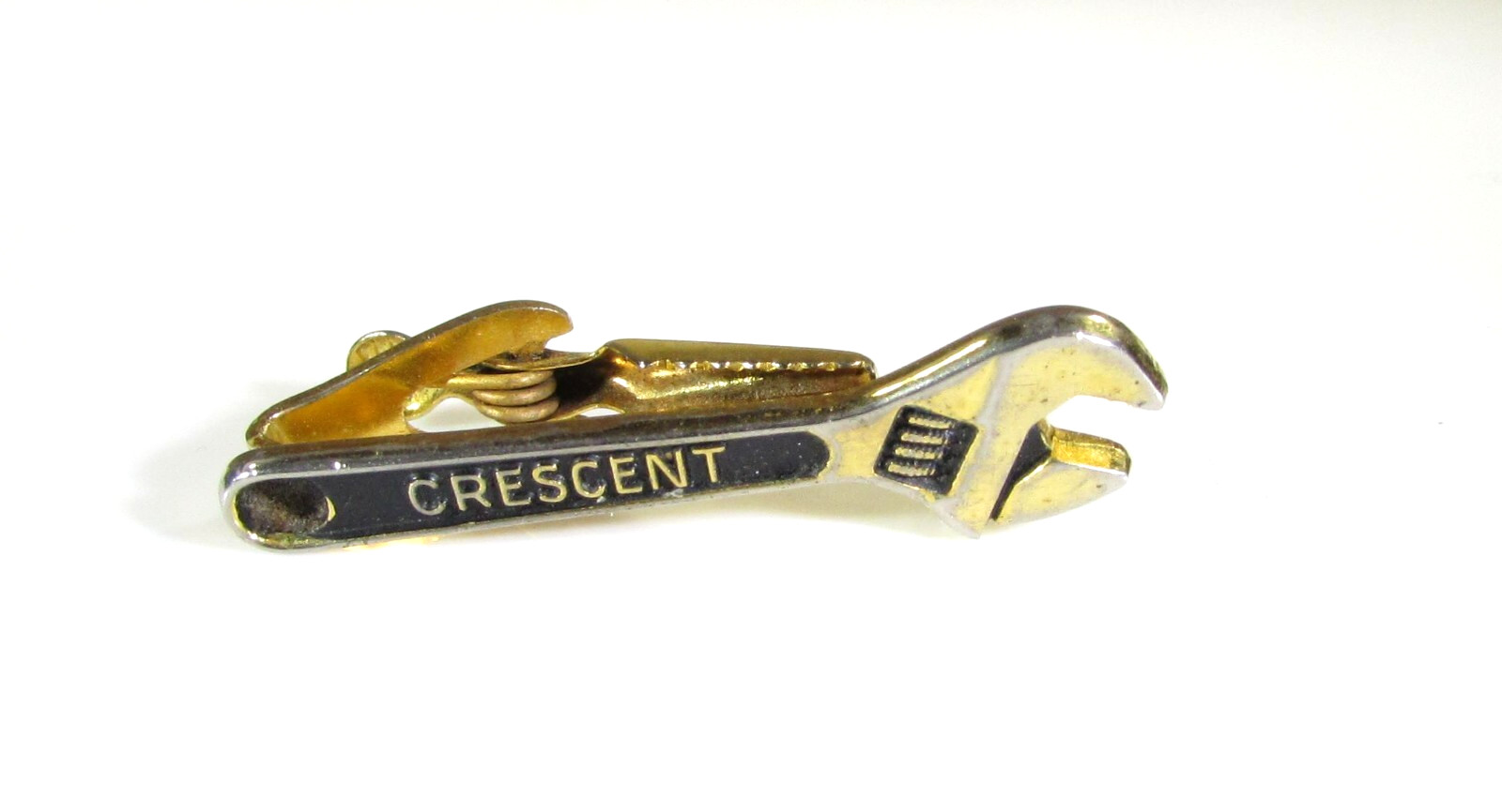 Vintage Crescent Wrench Tie Clip Gold Tone Tool Advertising Kinney Co USA