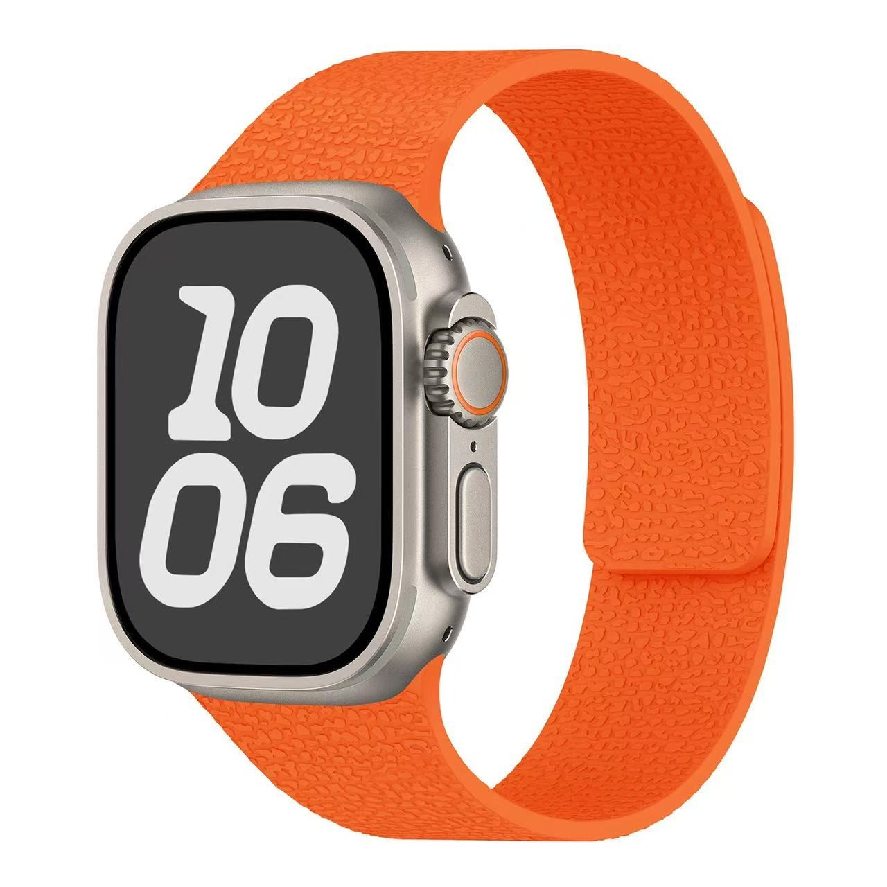 Suitable for Apple Watch S1-11/Ultra/SE – Litchi Pattern Magnetic Silicone Strap