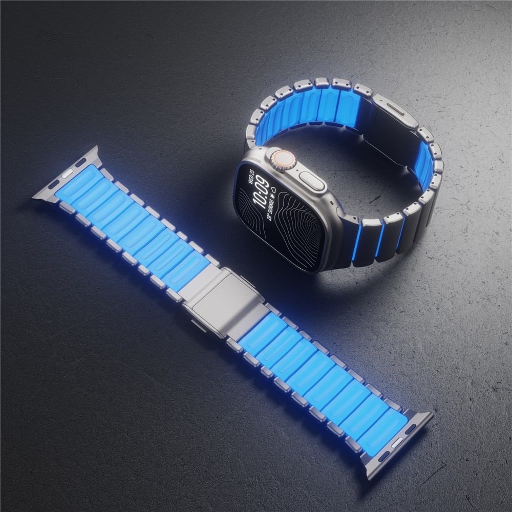 Titanium + Silicone Link Band for Apple Watch Ultra 3 2 49mm Series 11 10 9 8 7