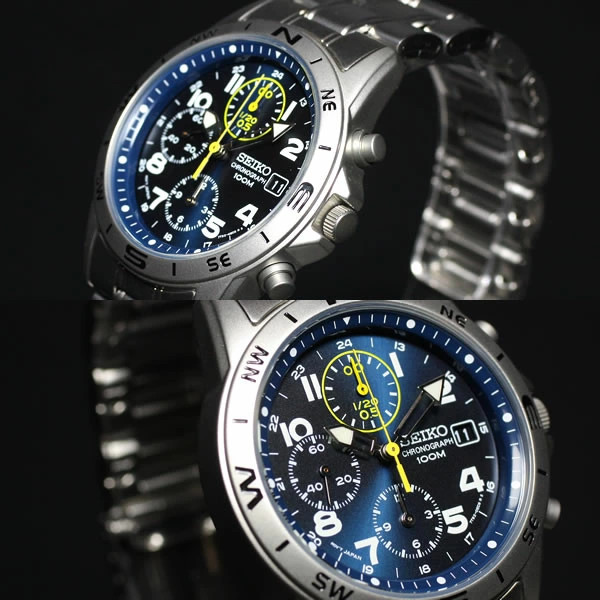SEIKO Chronograph SND379P1 Blue Silver Men’s Watch New From Japan