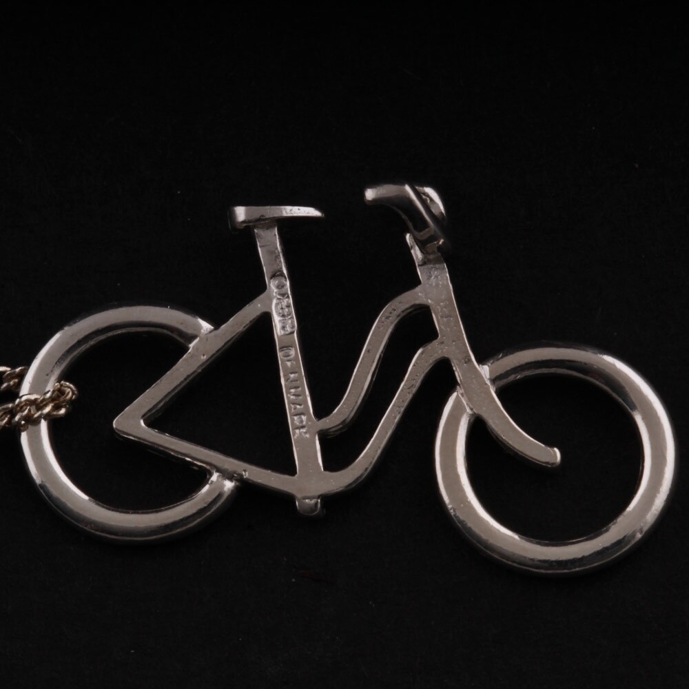 OBP Collection A/S Copenhagen Ladies Bike Silver Pendant. “Sunshine & Night”.