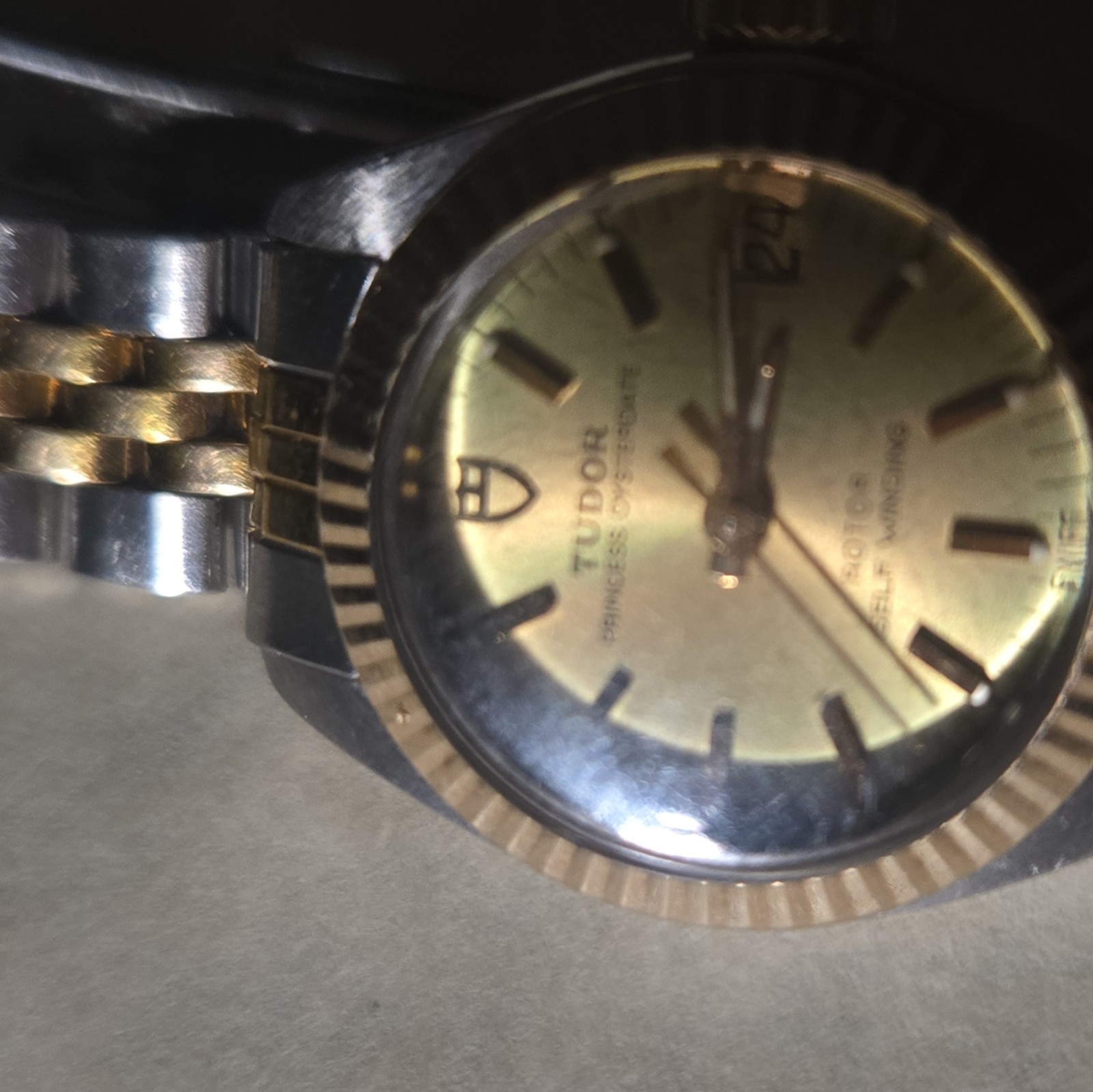 TUDOR PRINCESS OYSTERDATE TWO TONE SELF WINDING WATCH 23MM ROLEX CASE