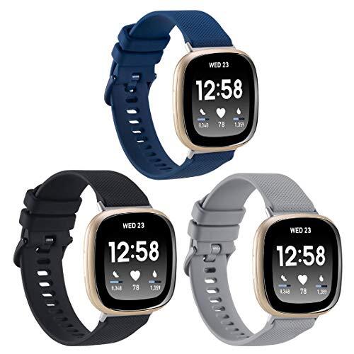 3 Pack Replacement Band for Fitbit Versa 3 Fitbit Sense Bracelet Watch Strap [L]