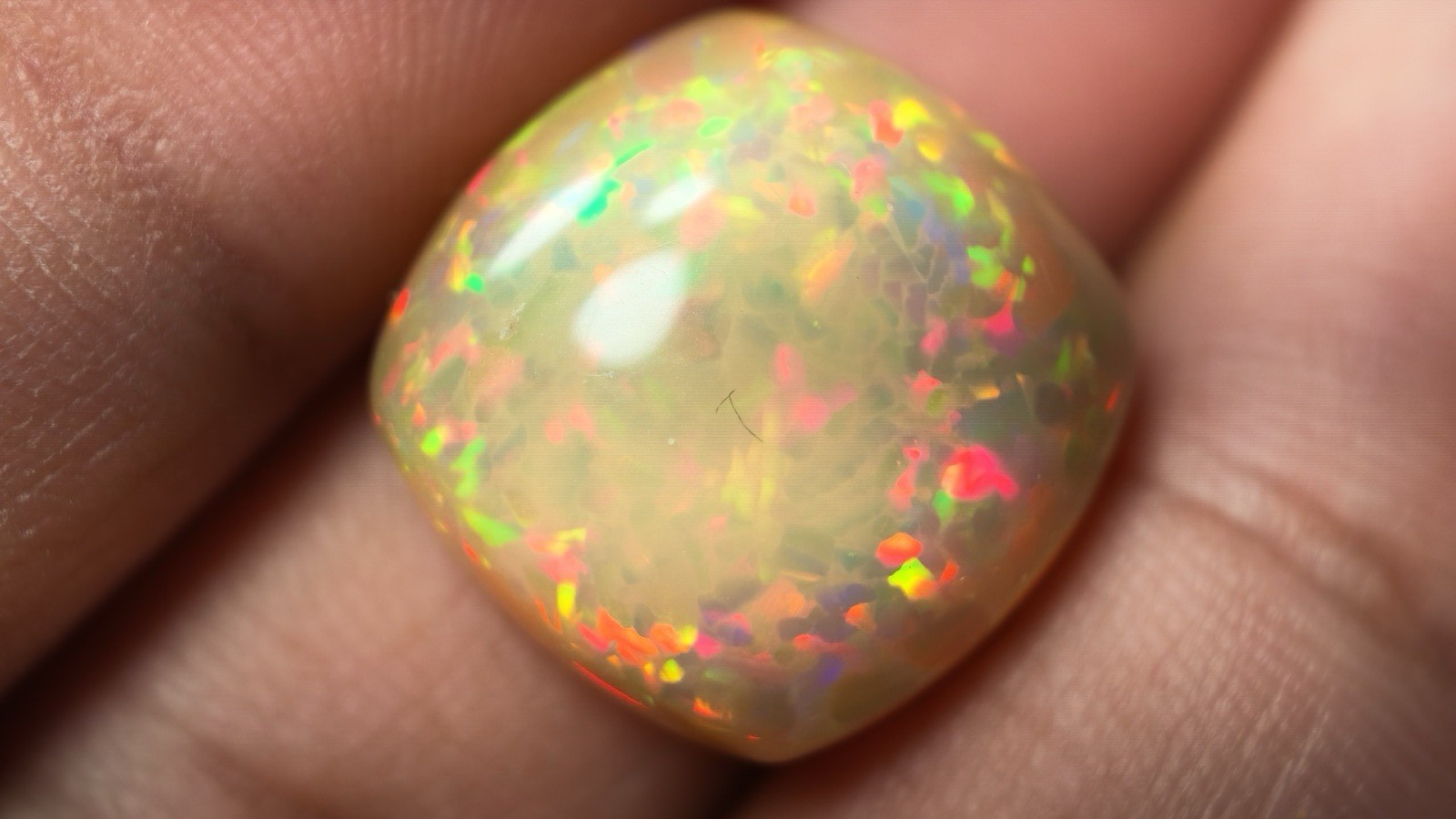 Natural Orange Opal 13.93 Ct Square Cabochon Play of Color 18.11×17.97mm IGTL