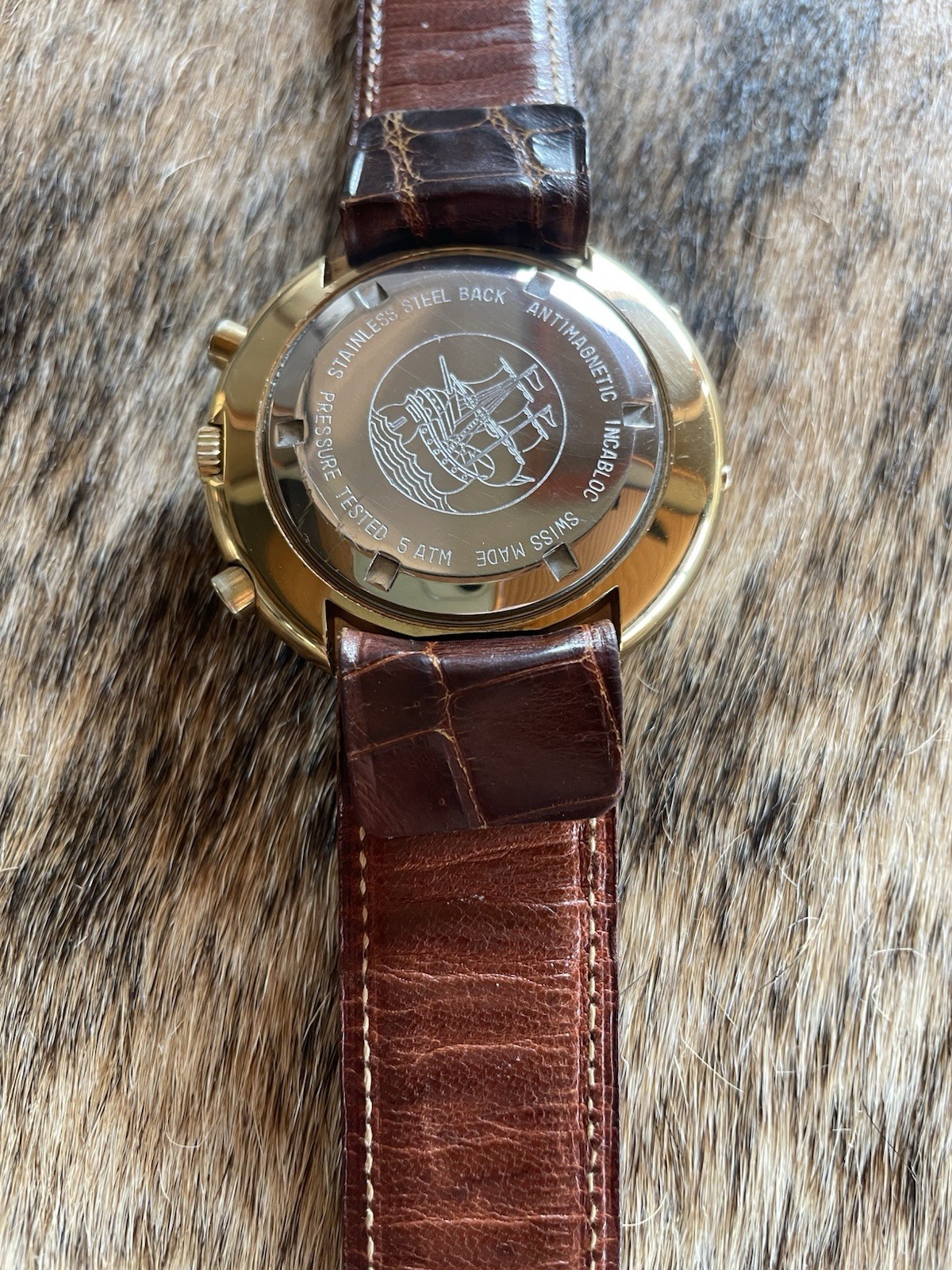 Vintage Wakmann Valjoux 88 Moonphase Chronograph Jules Jurgensen + NOS Case