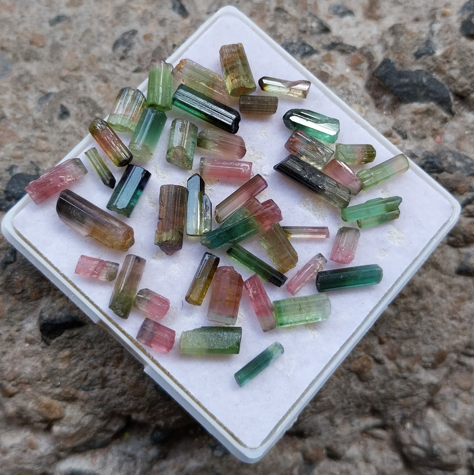 31.8 Ct 5 to 12.5 MM Natural Watermelon Bi Color Tourmaline Stick 43 Piece Lot