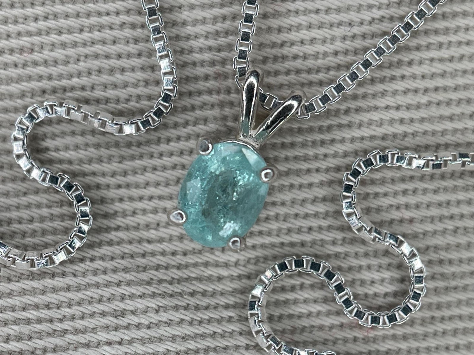 Certified Paraiba Tourmaline Necklace 0.43ct Sterling Silver Blue Green PB61