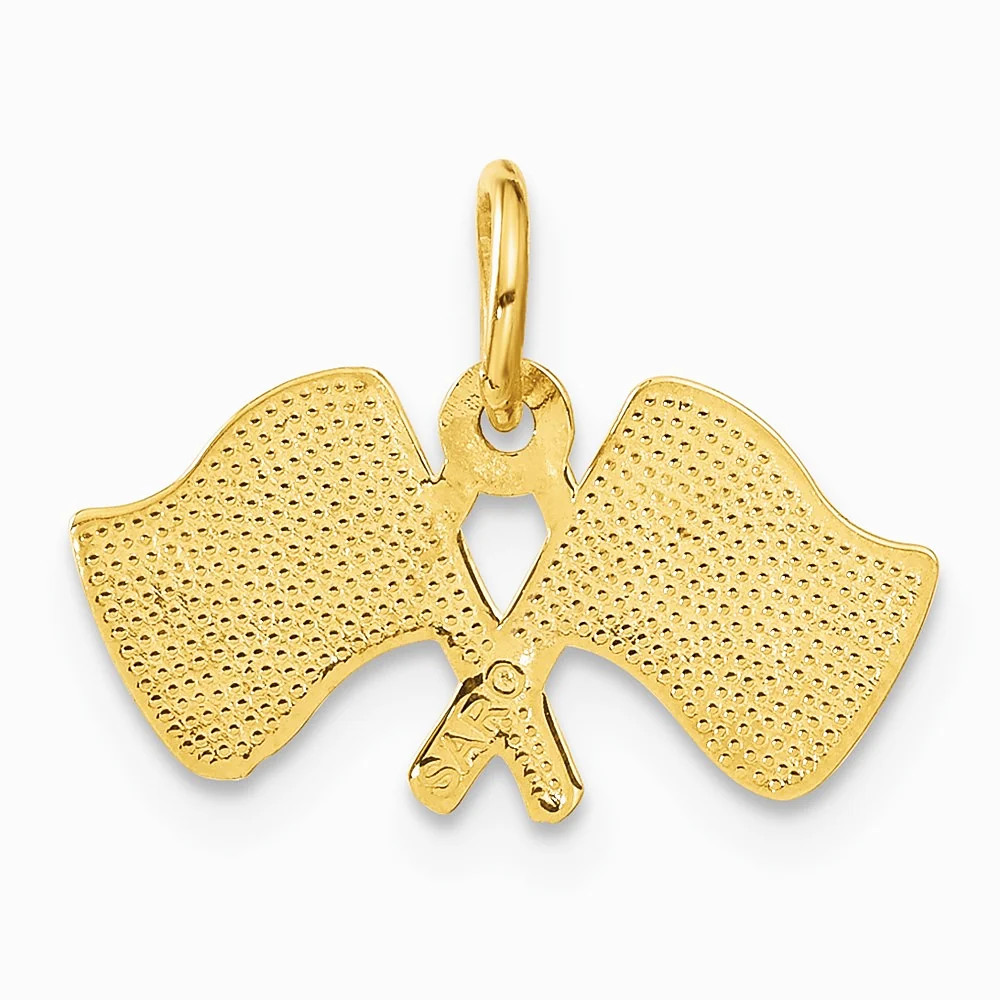 10K / 14K Yellow Gold Racing Flags Charm