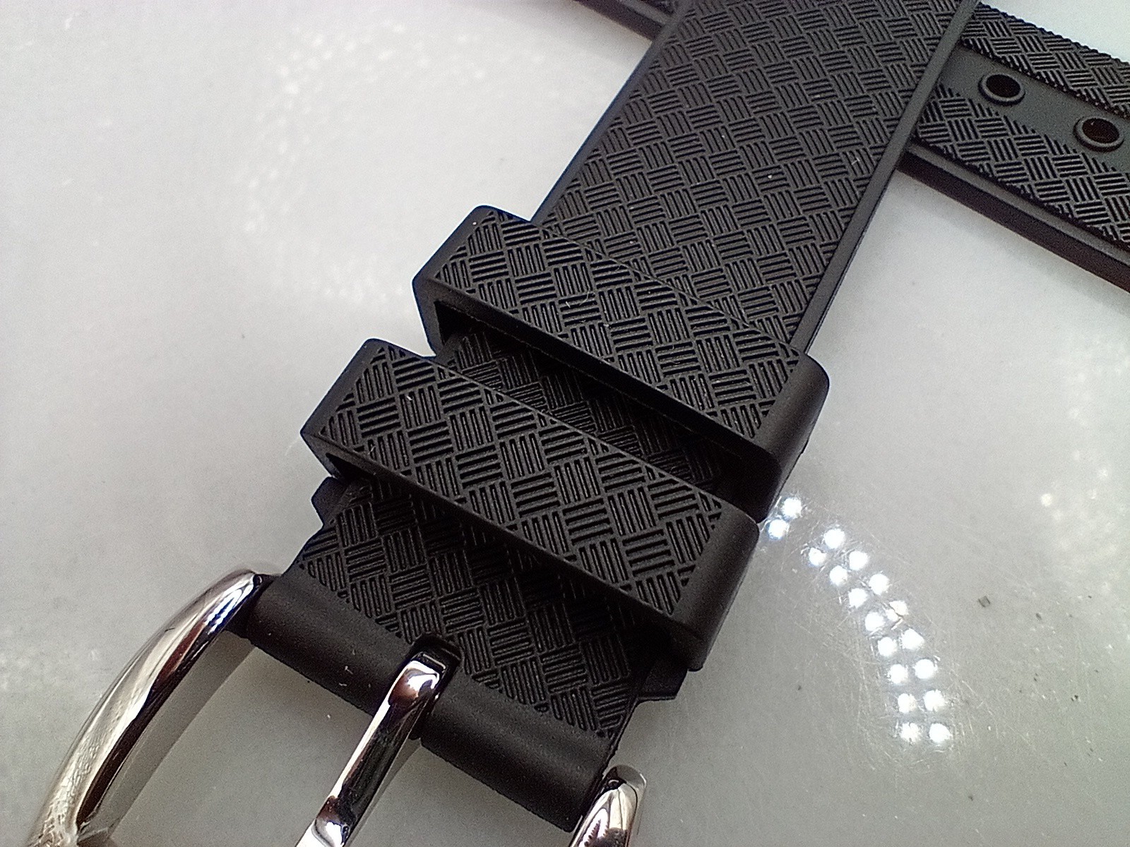 New 20mm Watchgecko Zuludiver HNBR Rubber Watch Strap Black Quick Release 6B360