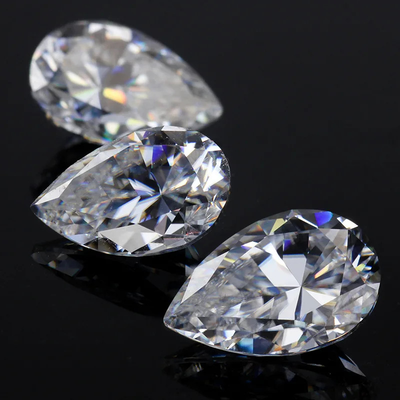 0.35-5ct Pear Cut Moissanite Loose GRA VVS1 D Color 1-3pcs for Jewelry Making