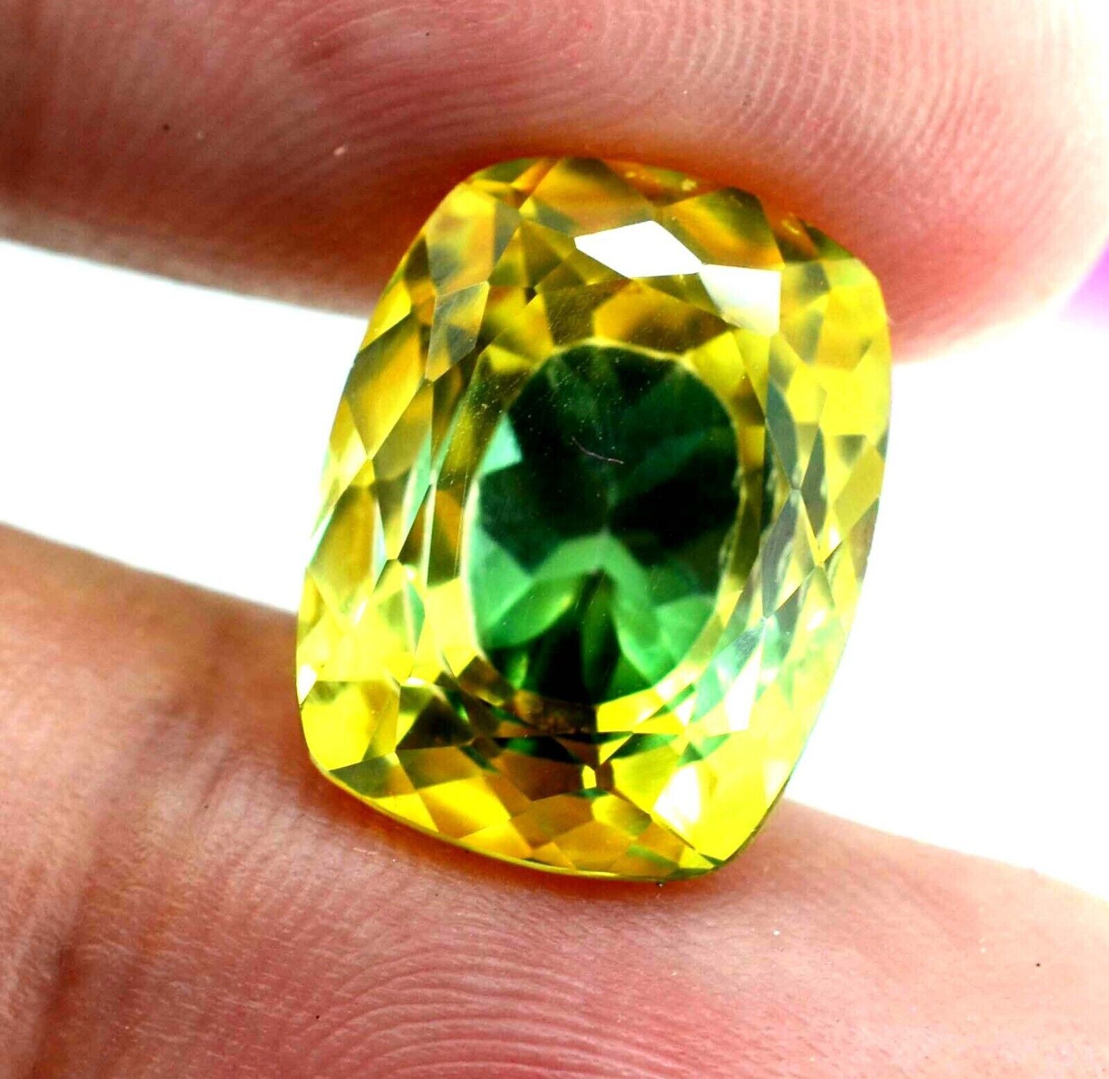 5.45 Ct Natural Bi-Color Pitambari Sapphire Cushion Cut Loose Gemstone Certified
