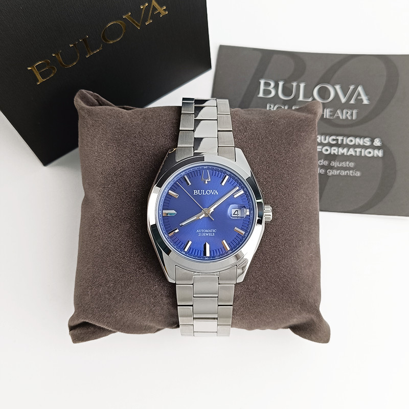 Bulova Men’s Surveyor Blue Dial Steel Automatic Watch 96B436 39MM