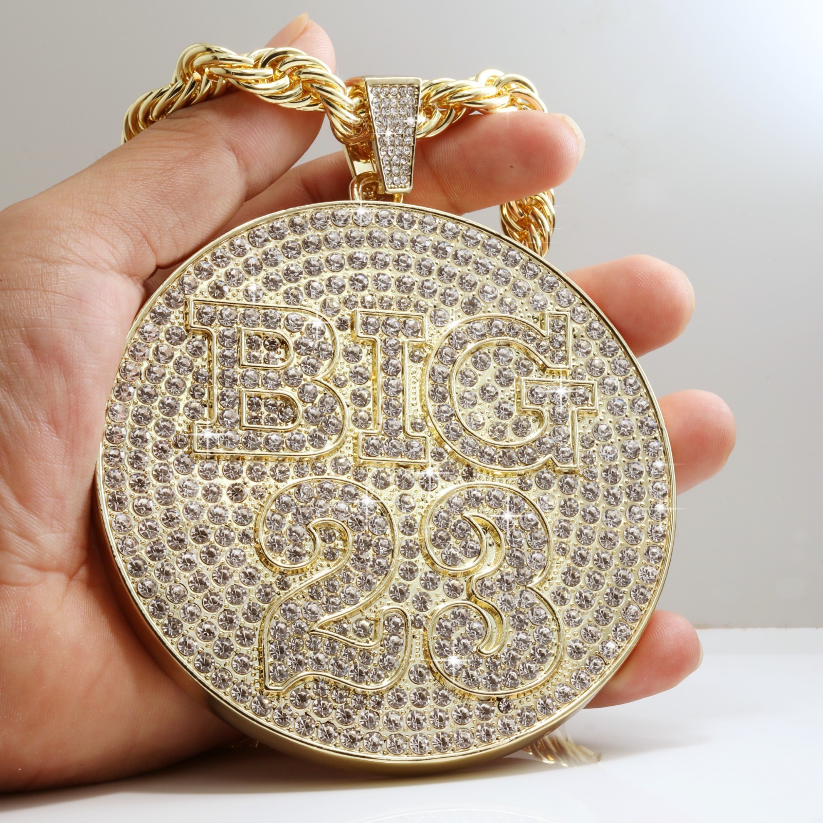 14K Rope Chain Necklace 10mm 24″ & 30″ | BIG 23 Gold Plated XXL Hip Hop Jewelry