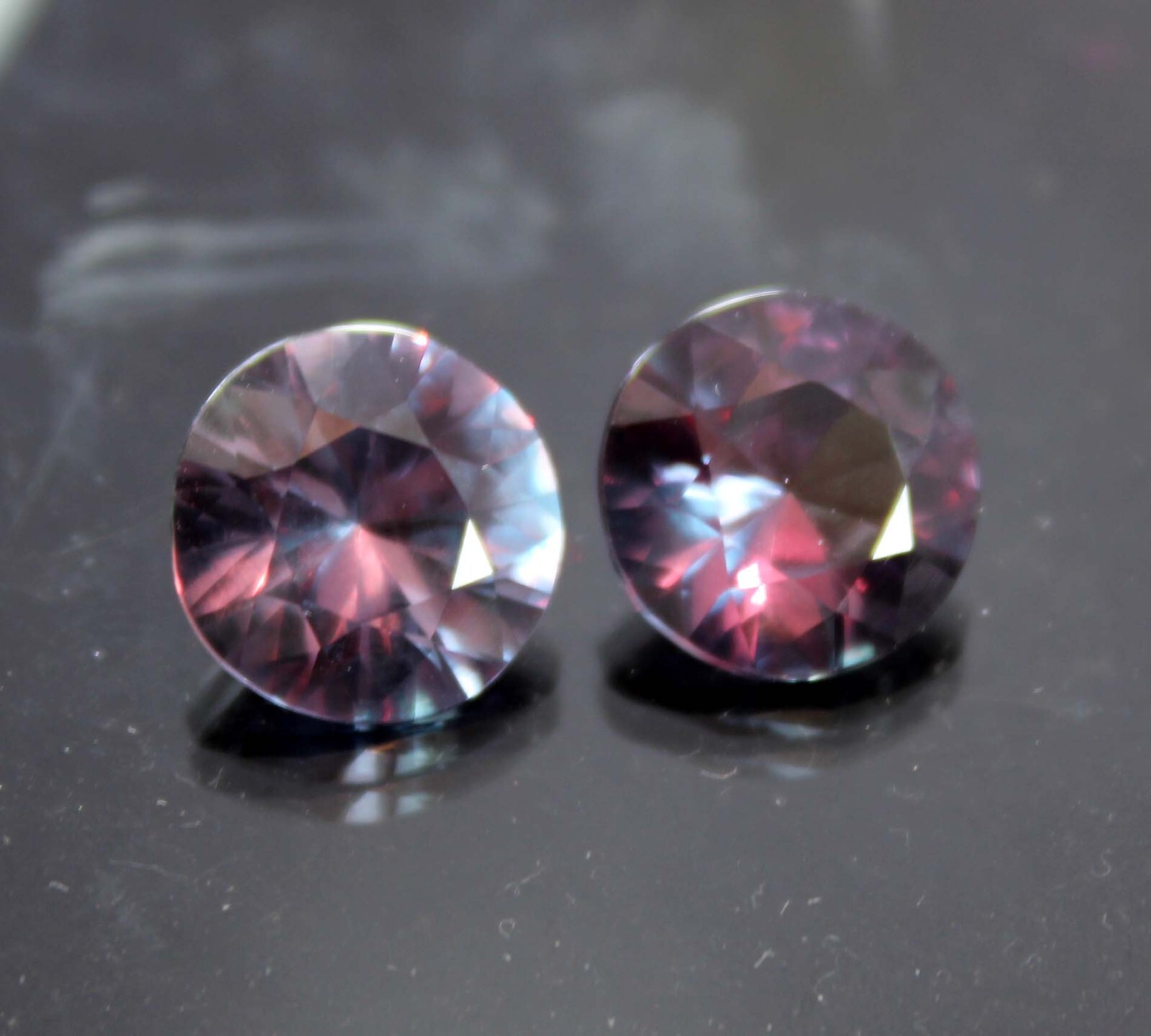 14 Ct Natural Alexandrite Round Color Change AA+CERTIFIED Gemstone Pair