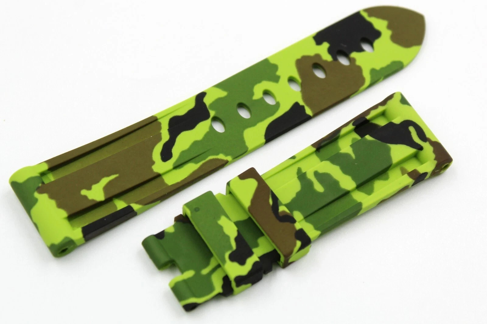 Green Camouflage Silicone TPU Strap Various Sizes Replacement Watches SOP9