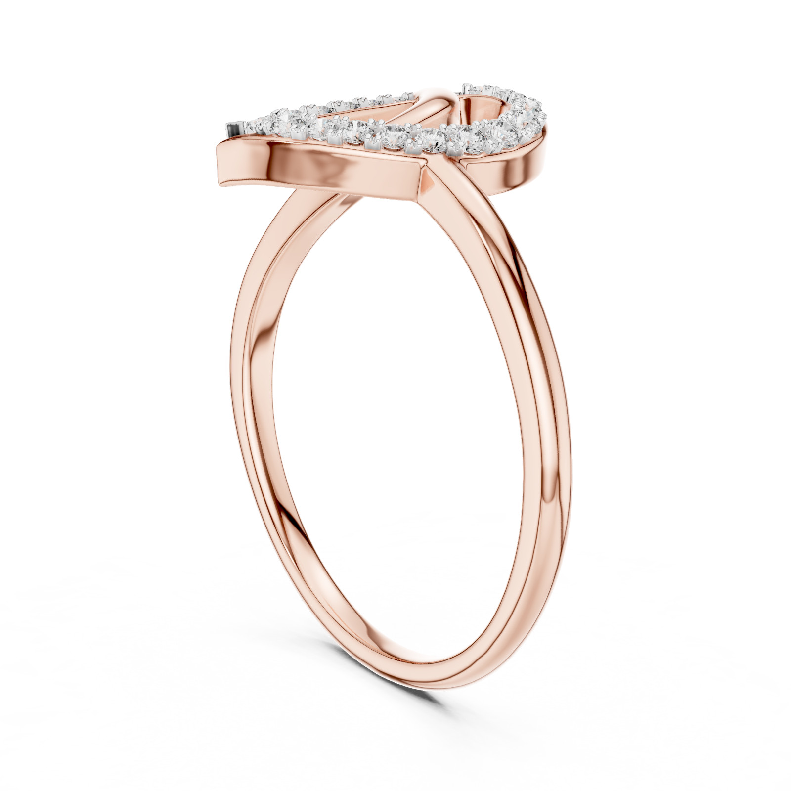 Round Cut Natural Certfied Diamond Twisted Vine Engagement Ring 14k Gold Over