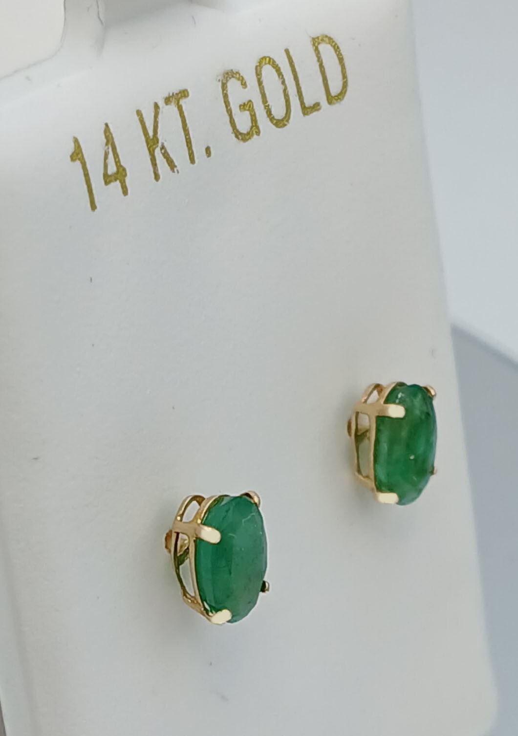 GENUINE 1.34 Cts EMERALD STUD EARRINGS 14K GOLD – Free Appraisal – SCREW BACKS