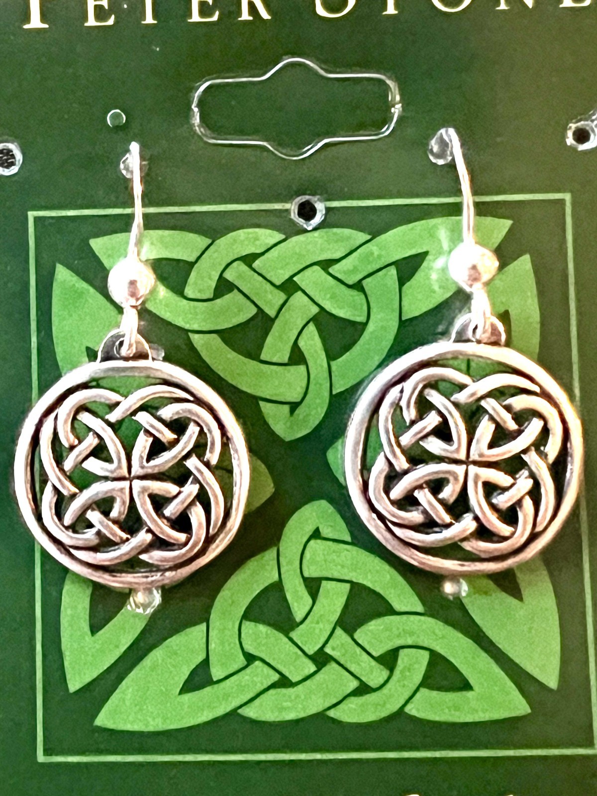 Celtic Knotwork Sterling Silver Earrings Peter Stone New