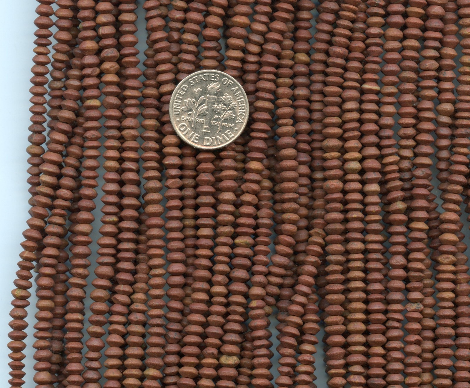 AFGHANISTAN BROWN STONE small Saucer Rondelles ~3x4mm 14″ strand Matte Finish