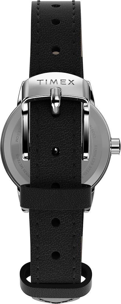 Timex TW2V75300, Easy Reader Women’s Watch Indiglo, Black Silver-Tone 25 mm NEW