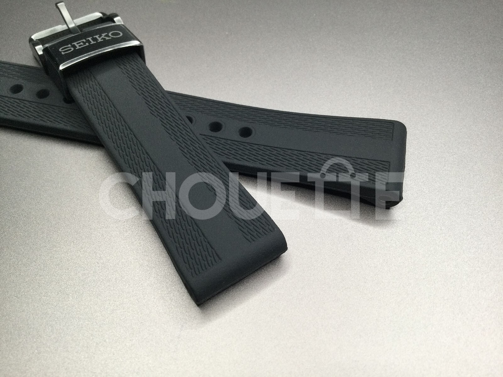 OEM Seiko Prospex SBDC183, SPB335J 20mm Black Silicone Rubber Watch Strap Band