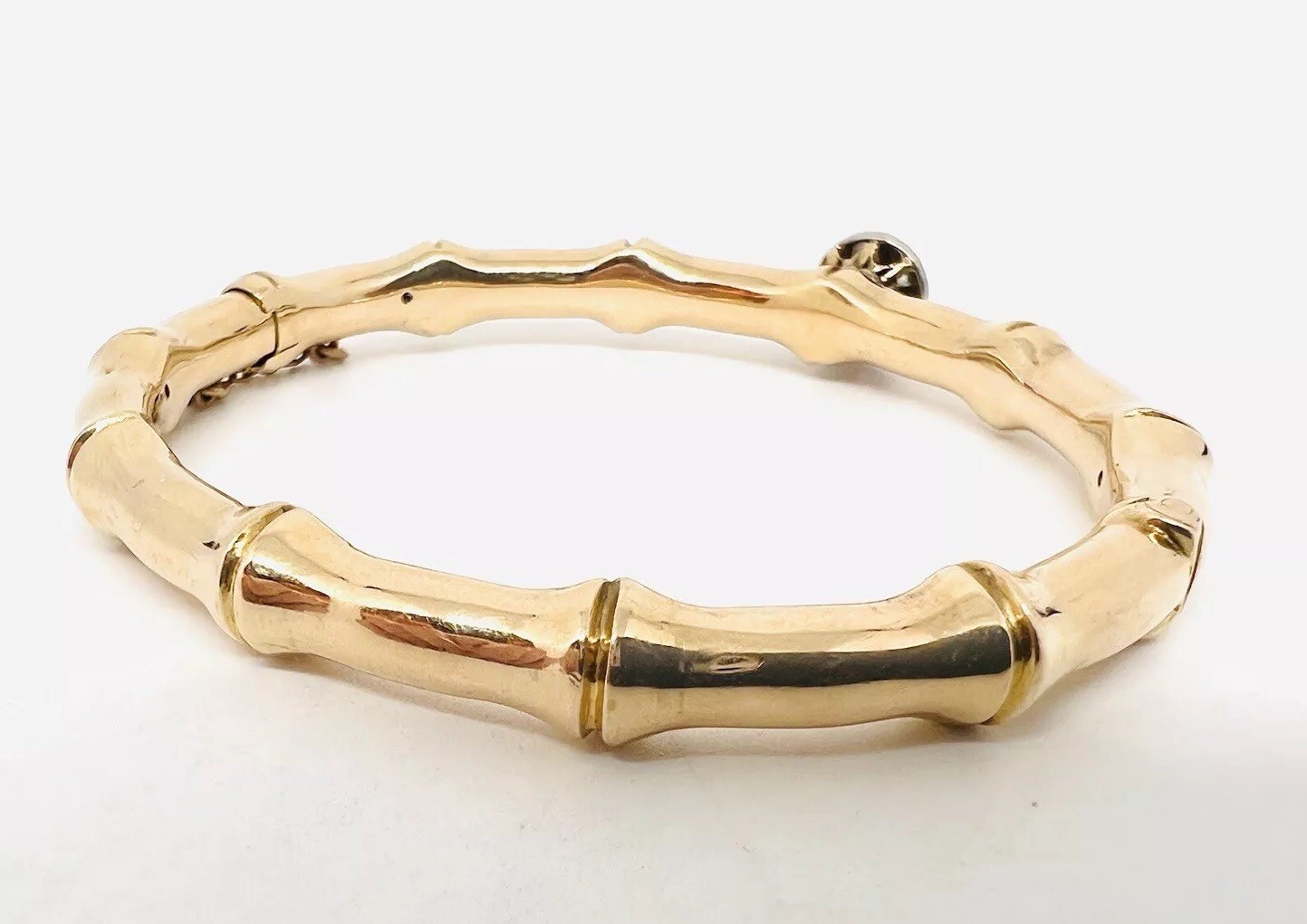 Victorian 15ct 15k Gold Rose Cut Diamond Bangle Bracelet 19.34g Antique Jewelry
