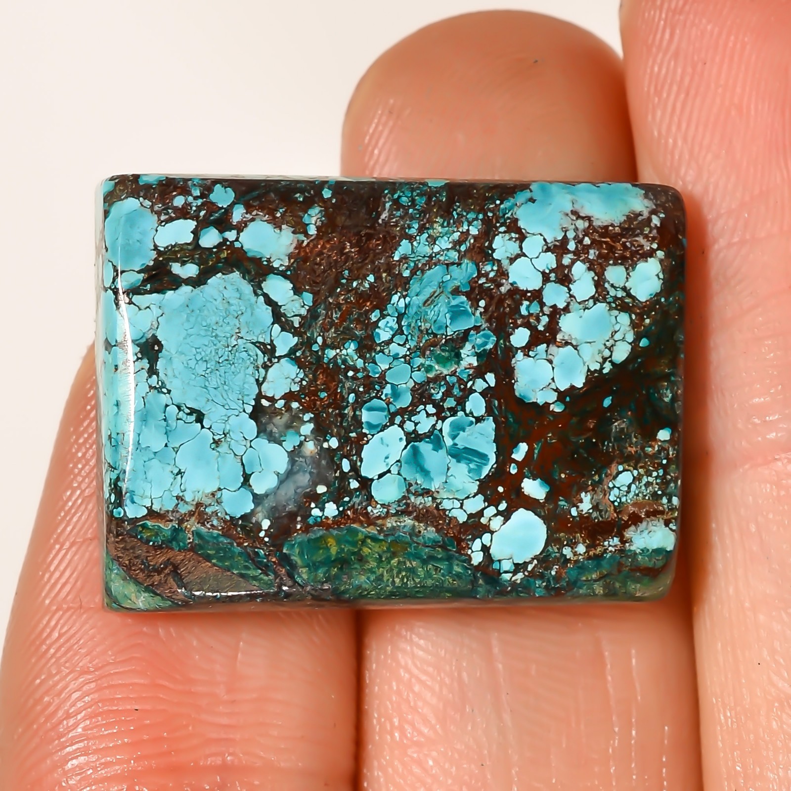 Natural designer Tibet Turquoise Cushion Cabochon Gemstone 33.60 Cts. 19x25x6 mm