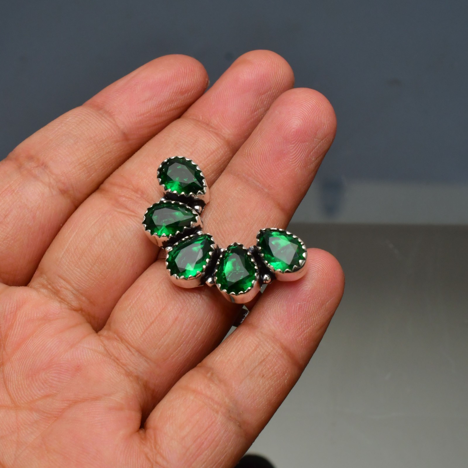 Chrome Diopside Gemstone 925 Sterling Silver Handmade Jewelry Ring All Size
