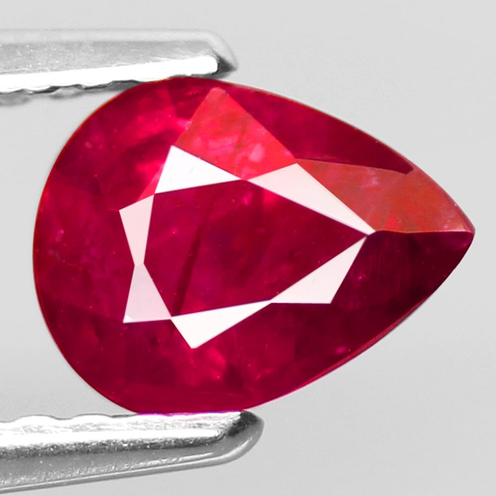0.78ct.EXTRA RARE RED RUBY SIAM NORMAL HEATED NATURAL GEMSTONE PEAR TOP QUALITY