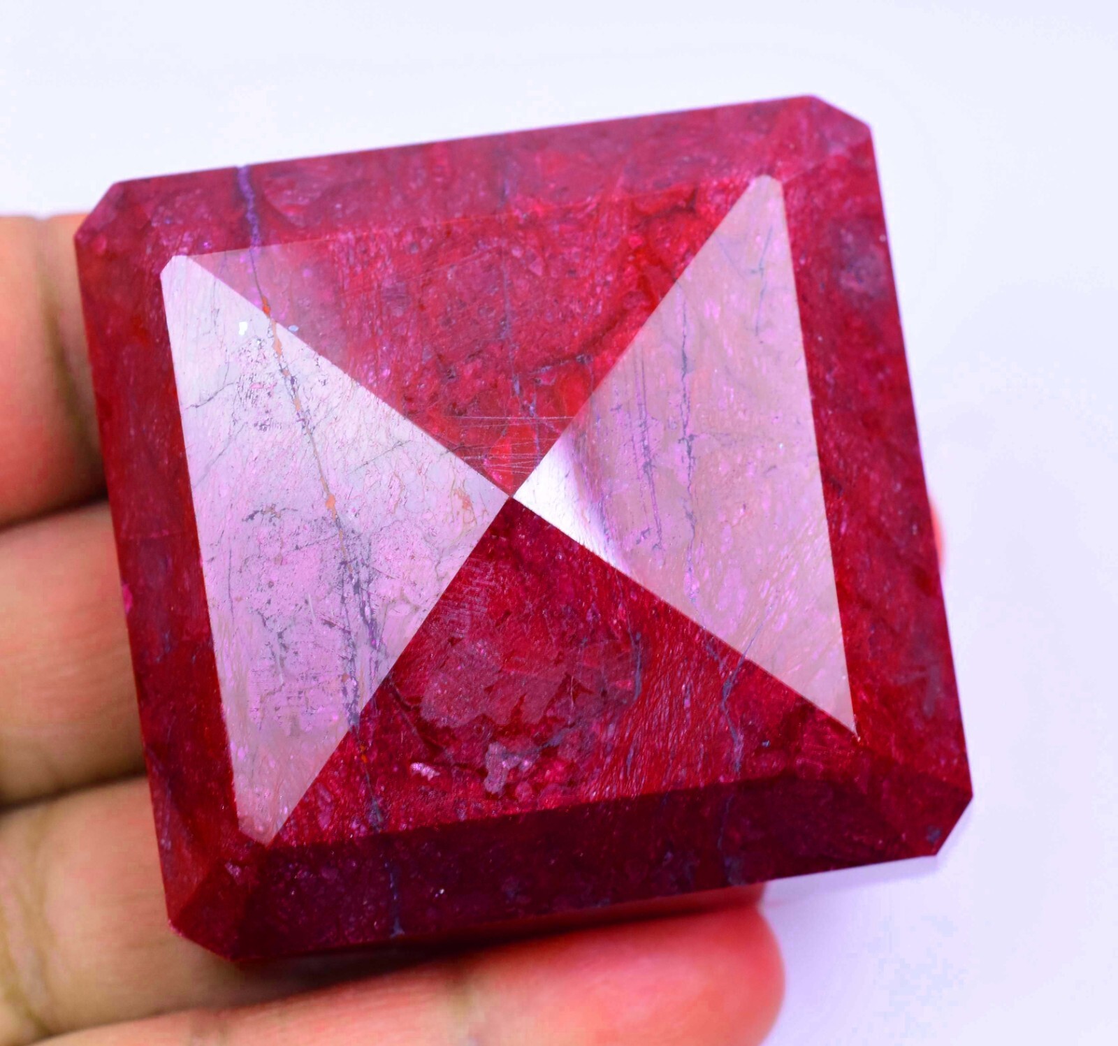 765.0 CT Natural Huge Red Ruby Certified Earth-Mined Emerald Cut Loose Gemstone