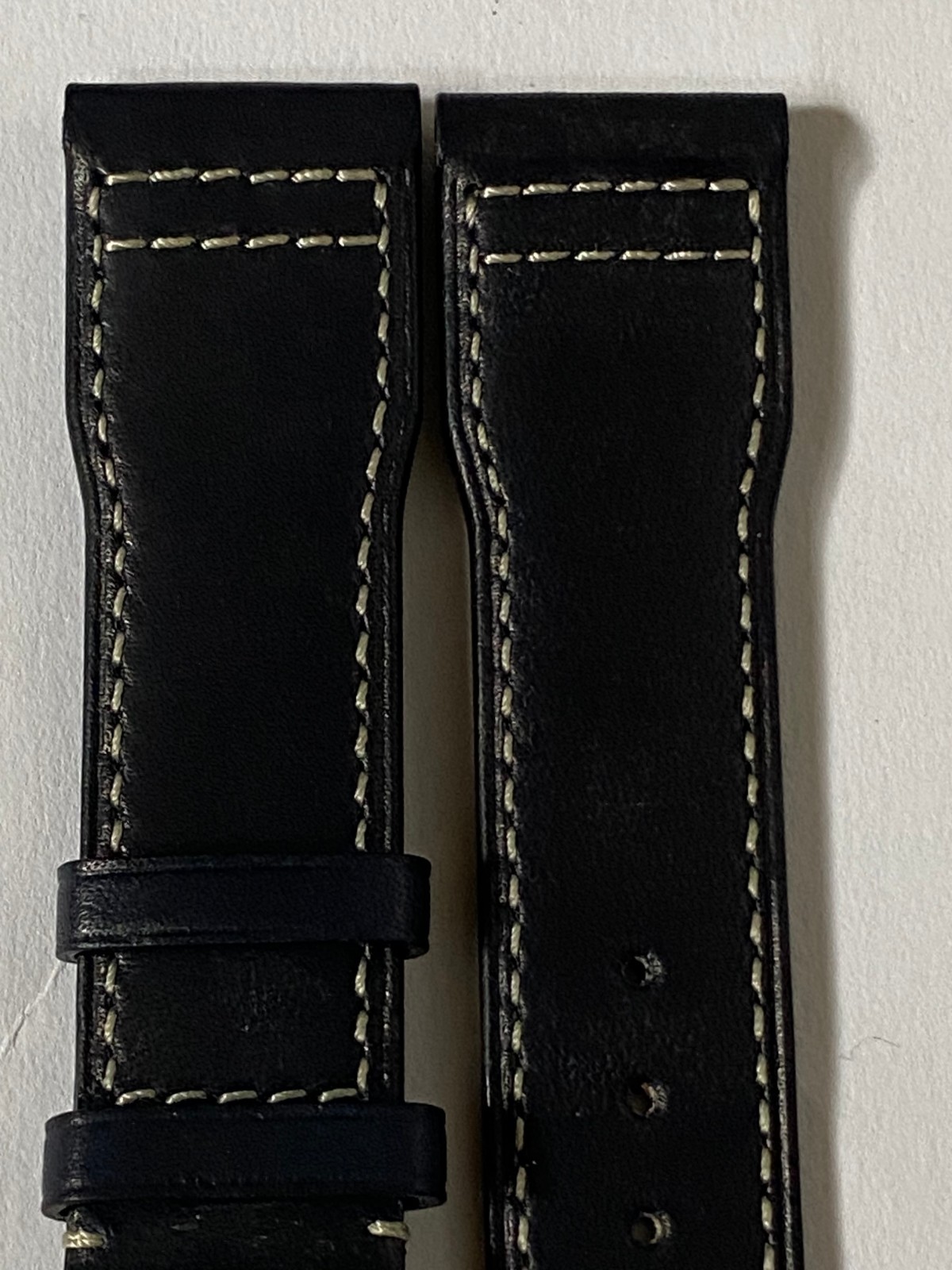 21 mm black leather easy fit strap for Portofino Portugieser IWC with buckle