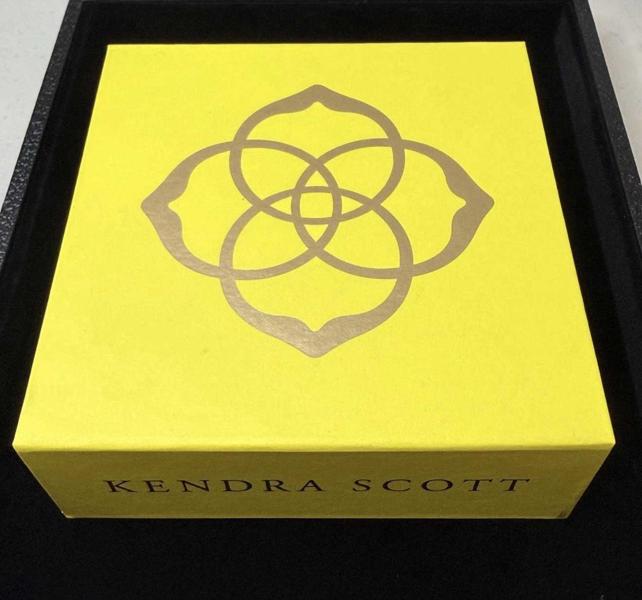 New Kendra Scott Elisa Rose Gold Pendant Necklace in Gold Drusy