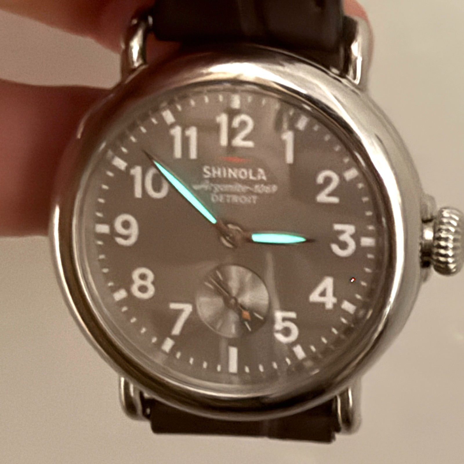Shinola The Runwell Argonite 1069 Watch with Alligator Band *WORKS*