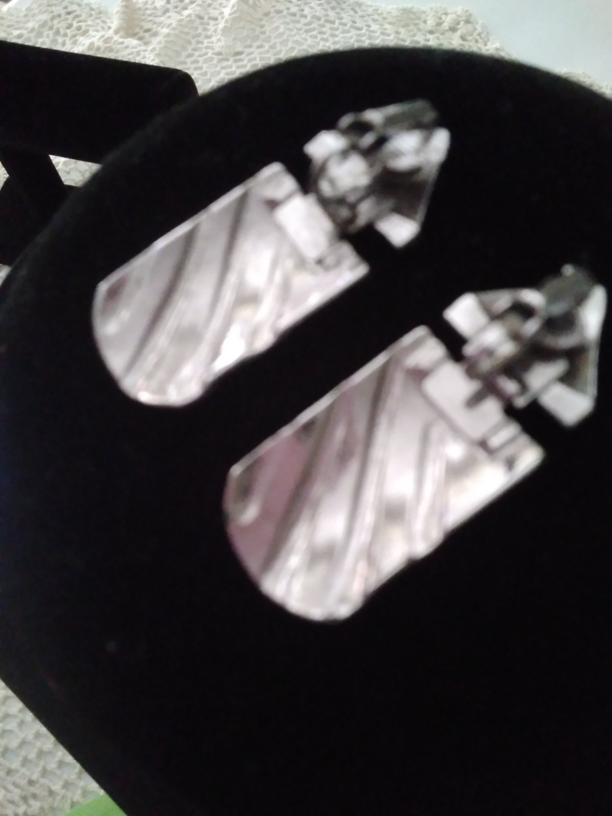 Vintage Silver Toned Clip On Earrings