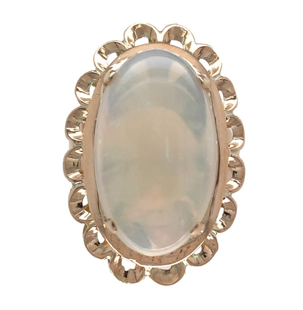 12k Yellow Gold 4.82 Carat Genuine Natural Australian Opal Ring 5.75 (#J7490)