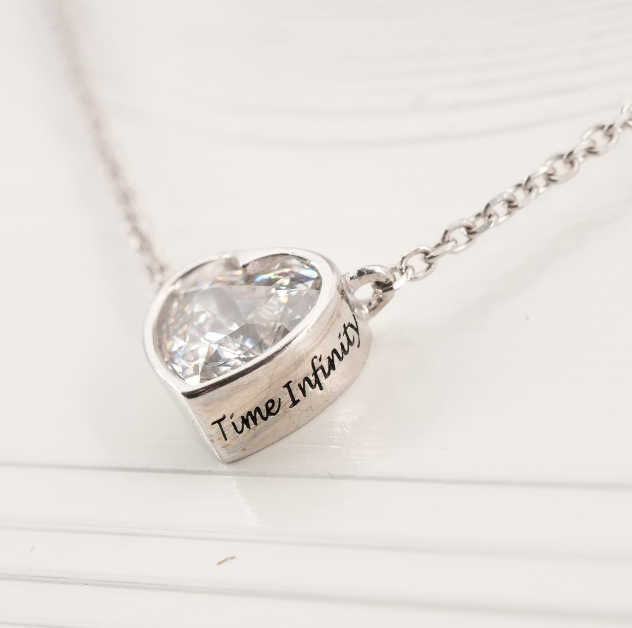 3.75g Vintage 925 Sterling Silver Crystal & CZ Slide Pendant Necklace 16in China